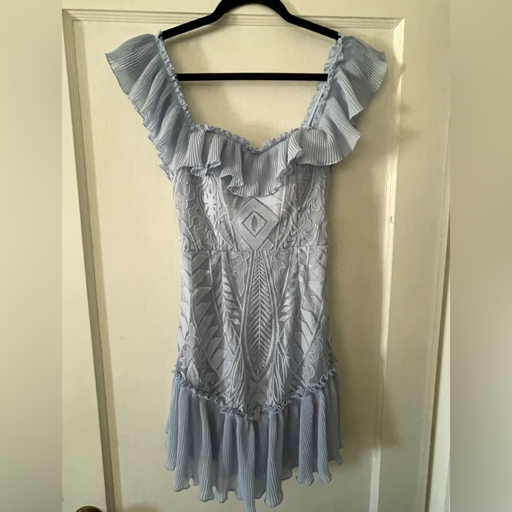 Cute summer and spring short blue dress. Cute for any occasion!